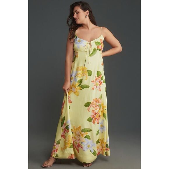 Anthropologie Floral Midi Dress - Yellow and Multicolor - Picture 6 of 12